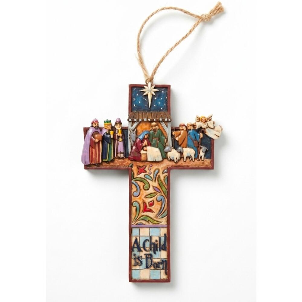 Jim Shore Heartwood Creek "A Child is Born" Resin Ornament.